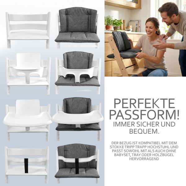 BAMBINIWELT Ersatzbezug für Stokke Tripp Trapp, MELIERT (rund)